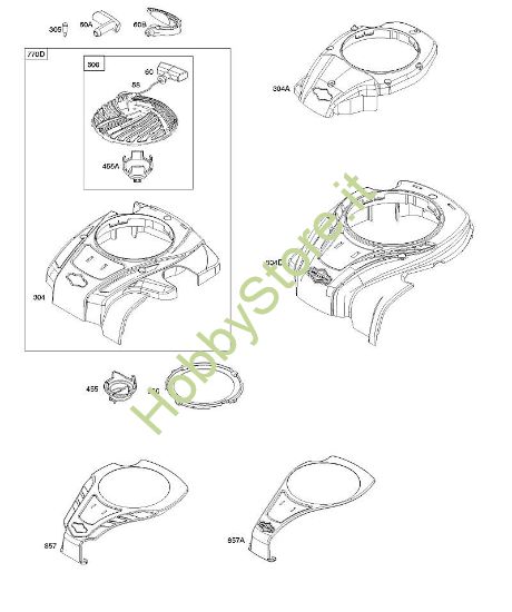 C - Alloggiamento ventola, dispositivo di avviamento a riavvolgimento B&S - 09 €¦ 09P602-0012-H1 brand Stihl